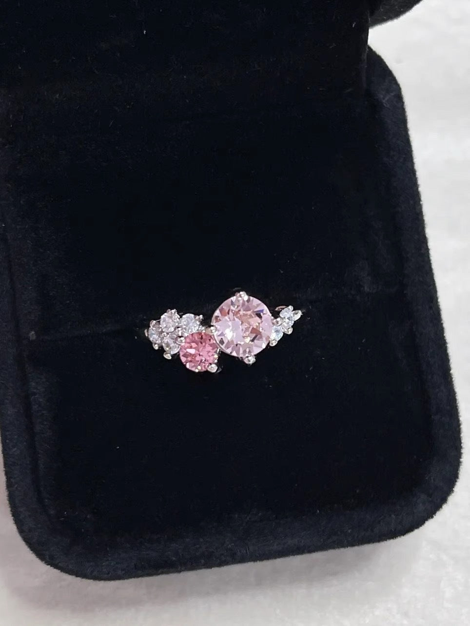 Rose-Shaped Pink Crystal Ring – Romantic Flower Promise & Engagement Ring for Women