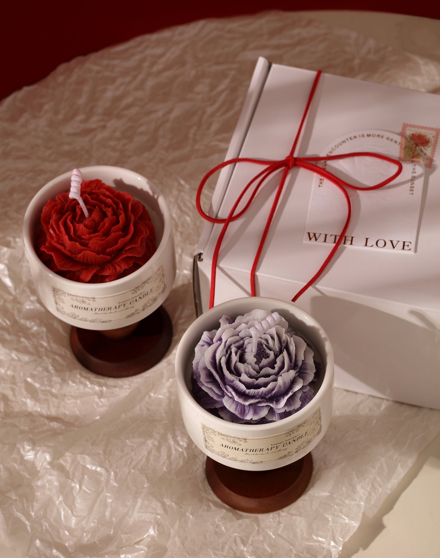 Camellia Flower Aromatherapy Candle Gift Set – 100% Natural Soy Wax, Floral Scent, Eco-Friendly & Reusable Jar