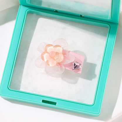 Sweet Princess Pet Hair Clips – Handmade Pink Dog Hair Bows with Rhinestones | Cute Grooming Accessories for Small Dogs & Cats
