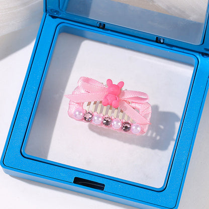 Sweet Princess Pet Hair Clips – Handmade Pink Dog Hair Bows with Rhinestones | Cute Grooming Accessories for Small Dogs & Cats
