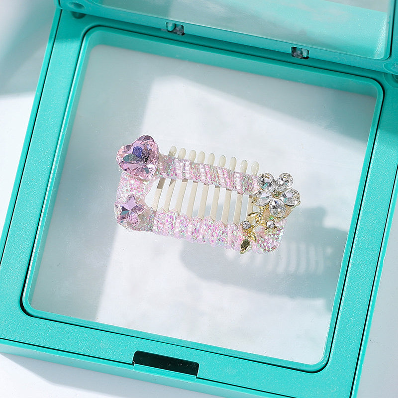 Sweet Princess Pet Hair Clips – Handmade Pink Dog Hair Bows with Rhinestones | Cute Grooming Accessories for Small Dogs & Cats