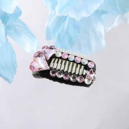 Black Pink Princess Pet Hair Clips – Handmade Dog Hair Bows with Rhinestones | Elegant Grooming Accessories for Small Dogs & Cats