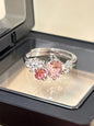 Rose-Shaped Pink Crystal Ring – Romantic Flower Promise & Engagement Ring for Women