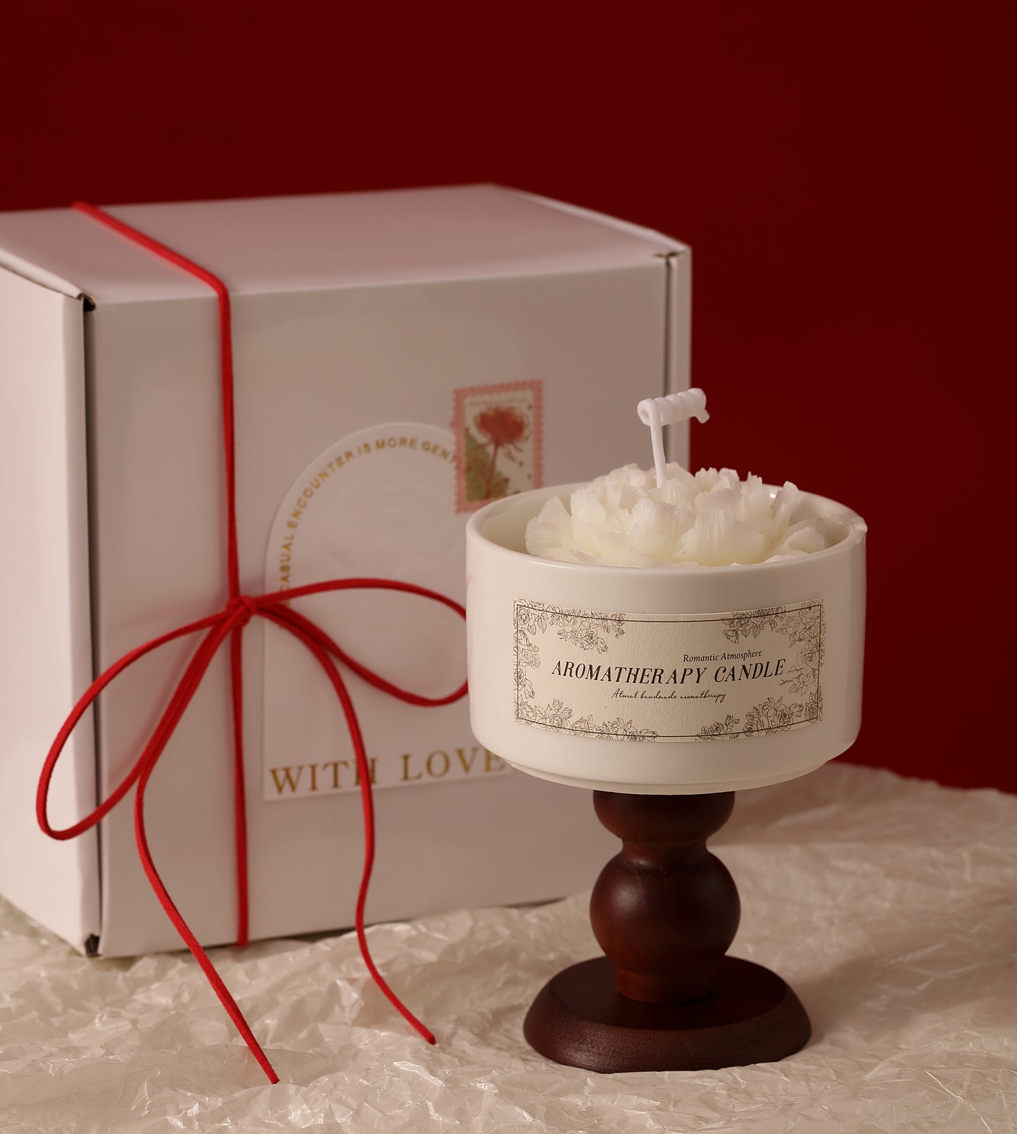 Camellia Flower Aromatherapy Candle Gift Set – 100% Natural Soy Wax, Floral Scent, Eco-Friendly & Reusable Jar