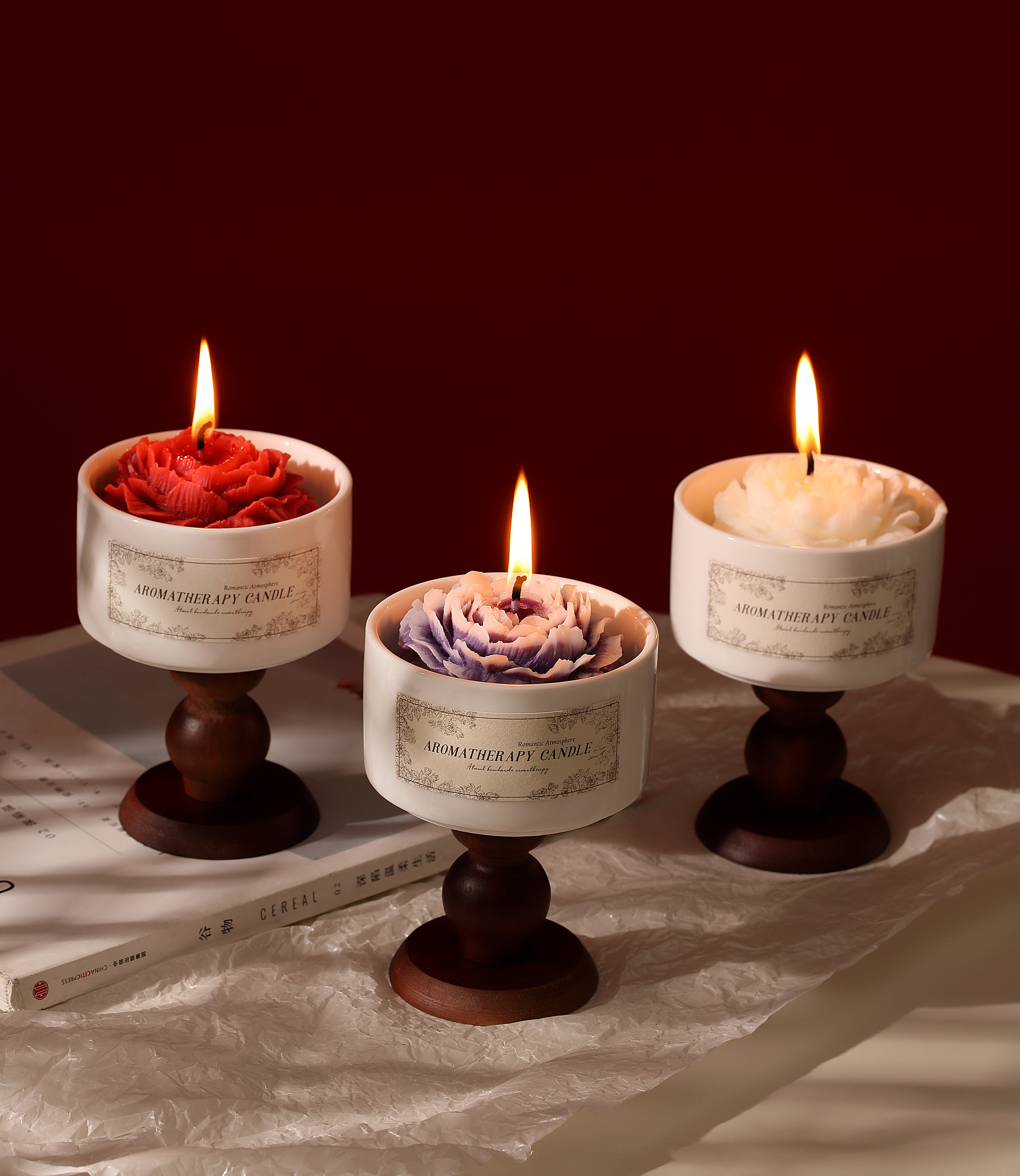Camellia Flower Aromatherapy Candle Gift Set – 100% Natural Soy Wax, Floral Scent, Eco-Friendly & Reusable Jar