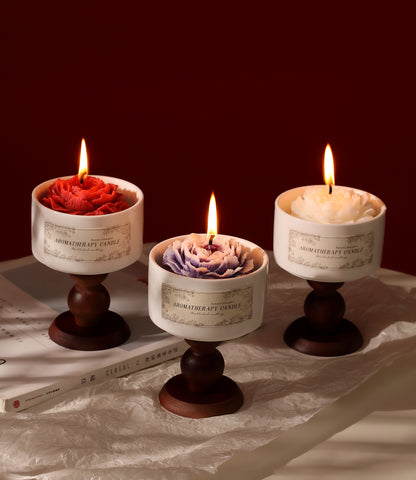 Camellia Flower Aromatherapy Candle Gift Set – 100% Natural Soy Wax, Floral Scent, Eco-Friendly & Reusable Jar