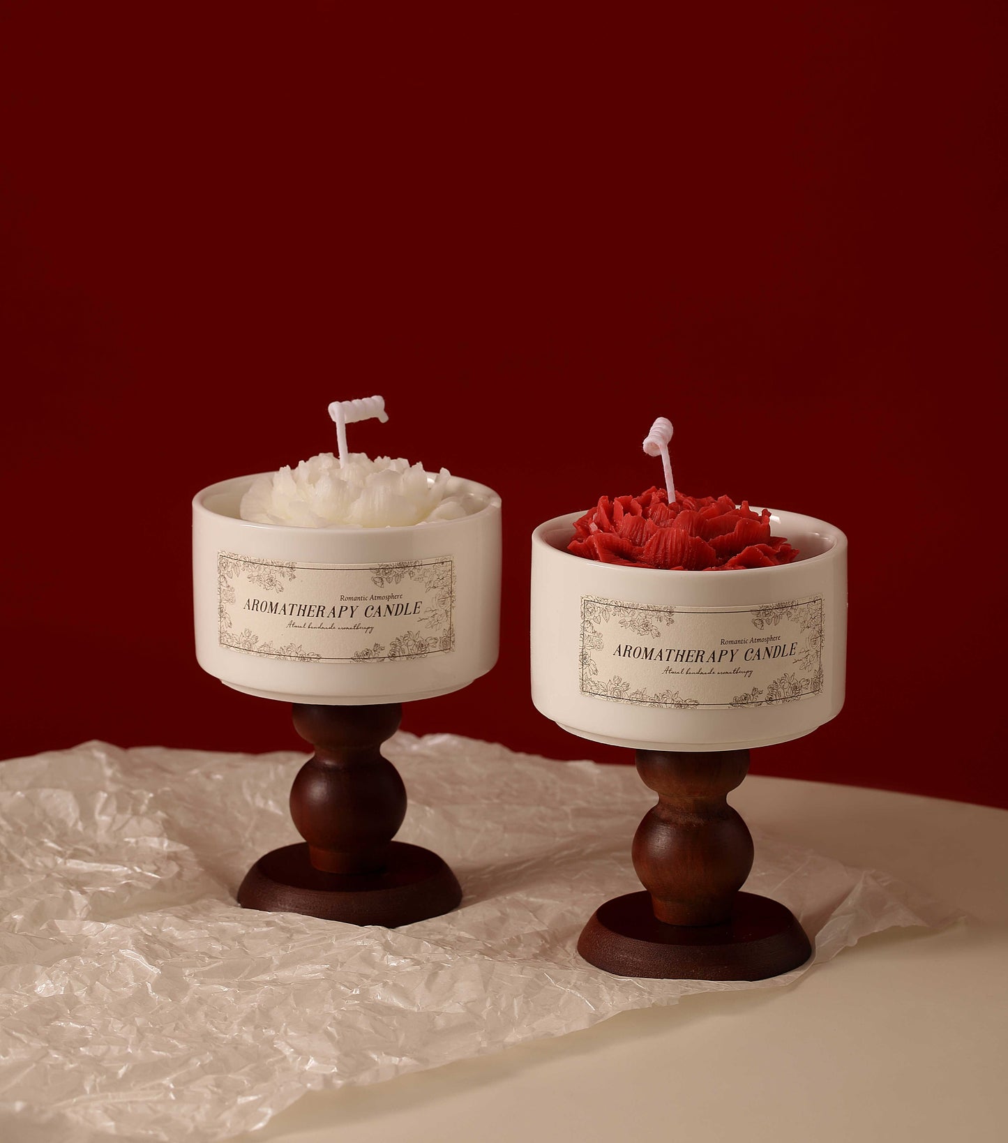 Camellia Flower Aromatherapy Candle Gift Set – 100% Natural Soy Wax, Floral Scent, Eco-Friendly & Reusable Jar