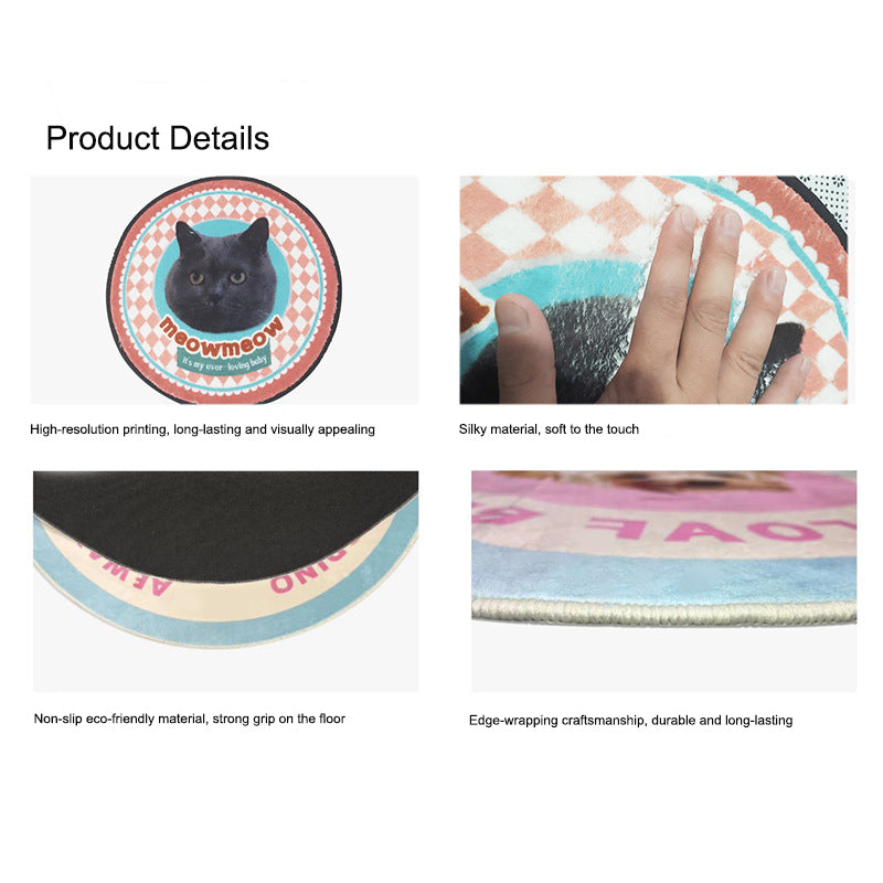 Custom Pet Photo Rug – Personalized Animal Carpet with Your Pet’s Image | Soft Flannel Mat with Optional Matching Pillow