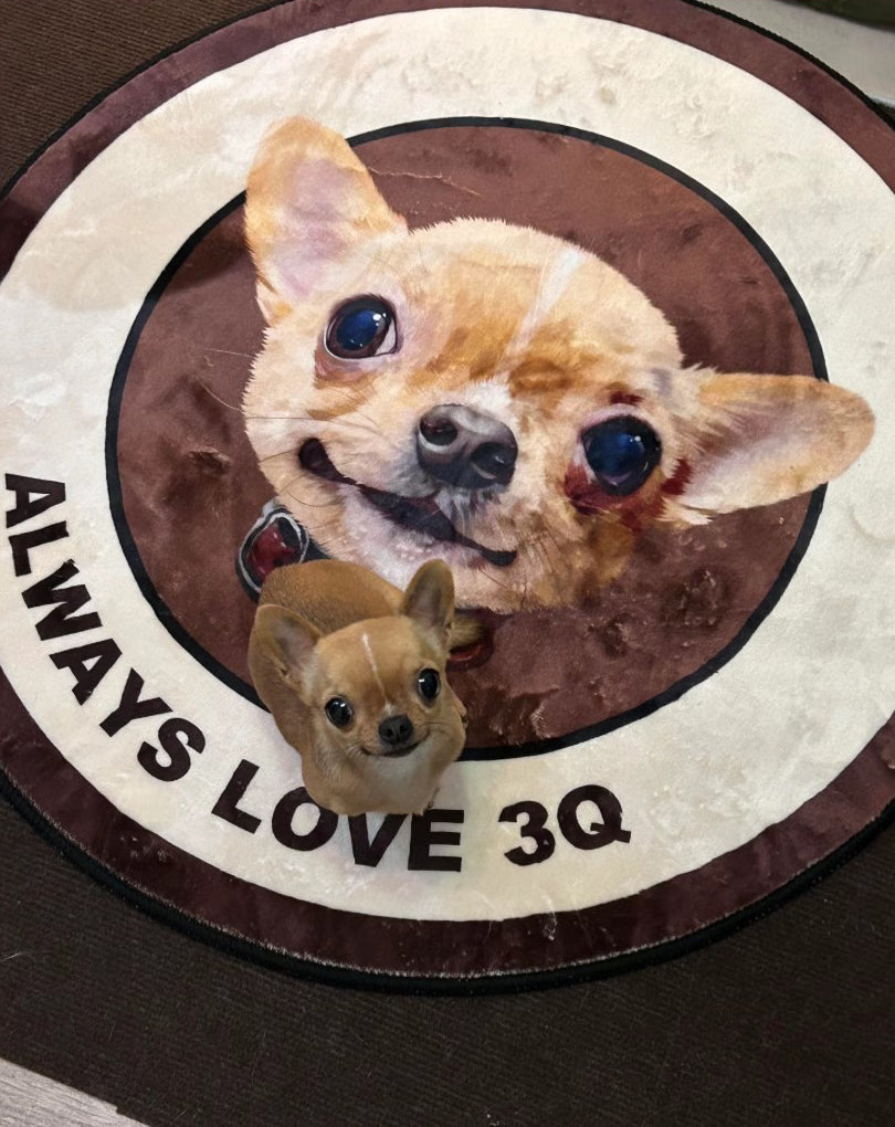 Custom Pet Photo Rug – Personalized Animal Carpet with Your Pet’s Image | Soft Flannel Mat with Optional Matching Pillow